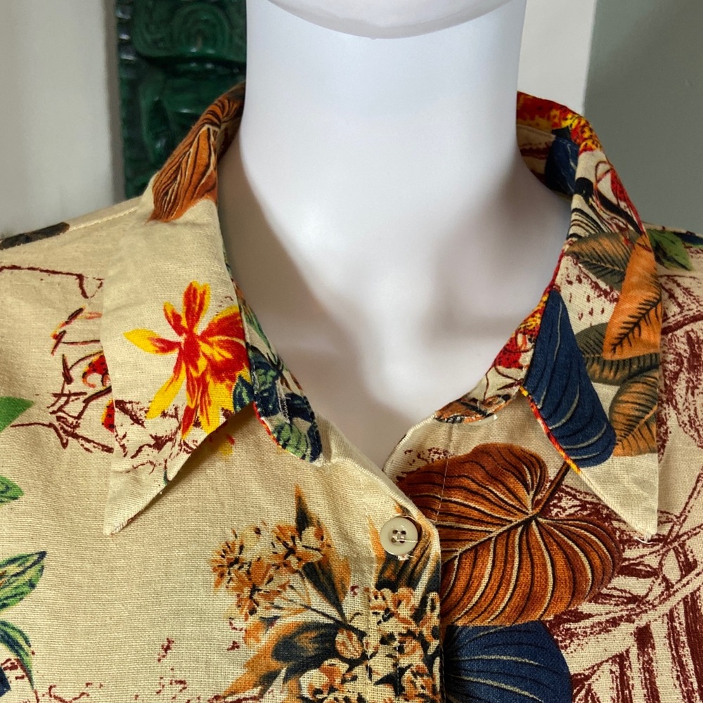 SHEIN Curve Tropical Floral Button Down High-Low Midi Shirt Tunic Dress 2XLarge - Picture 5 of 12